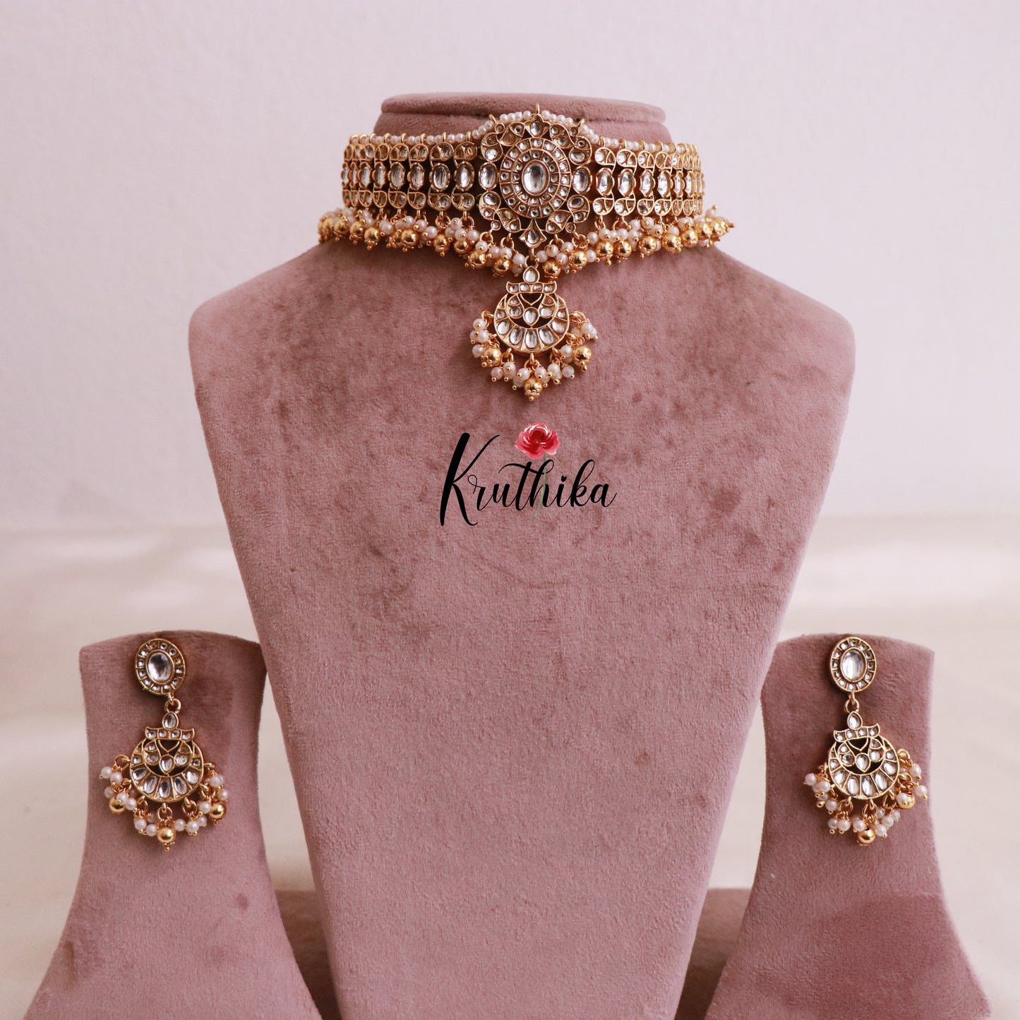 Premium kemp choker with bead drops NC2016 (Available in two colors)