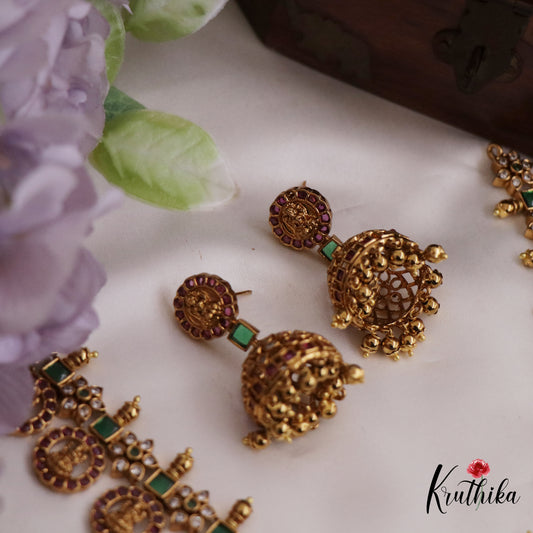 Stunning Kemp Coin Lakshmi Motifs Necklace NC2652