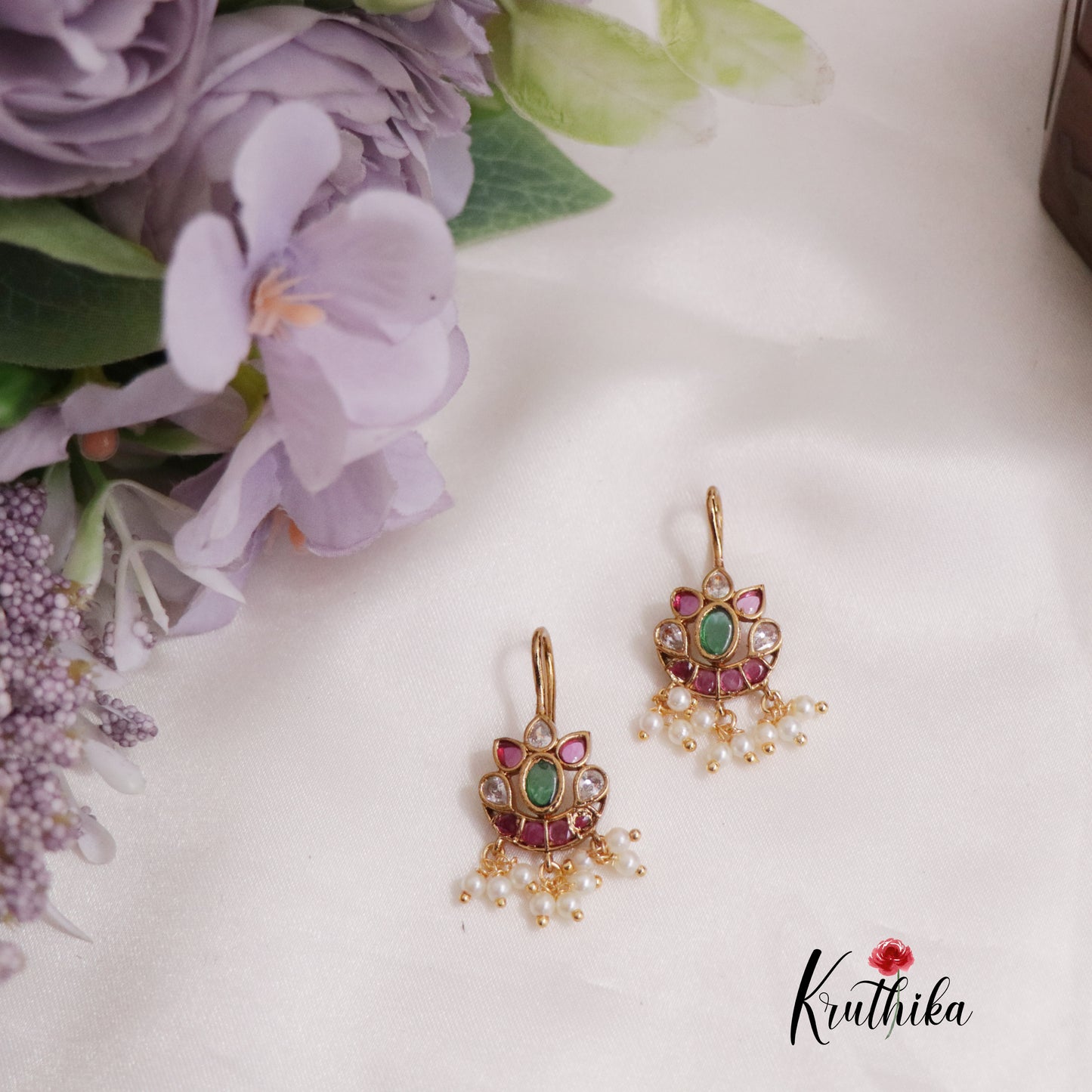 Beautiful Kemp Floral Bugadi Earcuffs | upper earrings | Bugadi Earrings E670