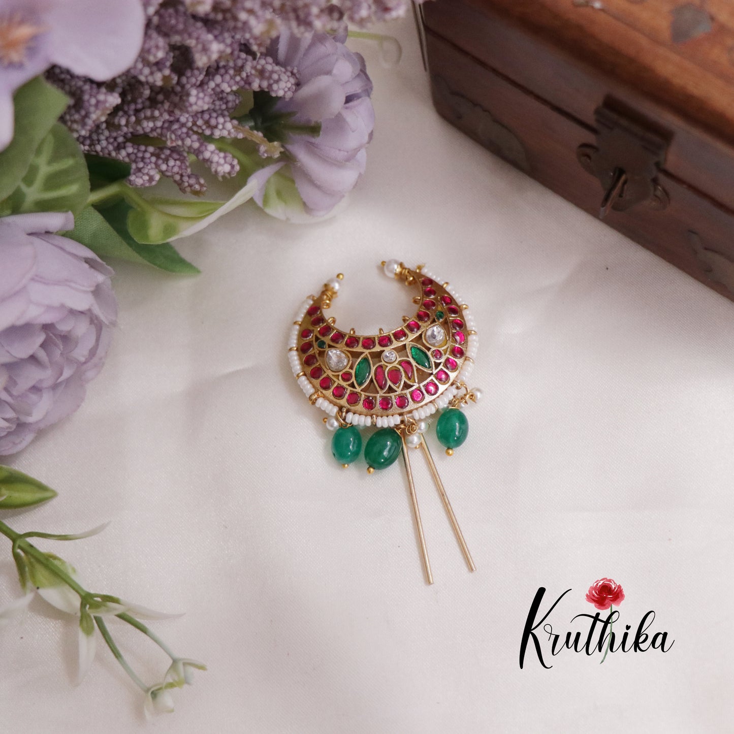 Beautiful Chandbali Jadau Jada Billa J239