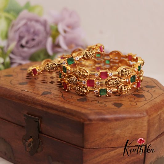 Beautiful Antique Lakshmi Motifs Bangles B417 (Set Of 4 Bangles)