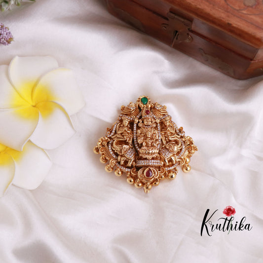 Premium Temple Jada Billa with Golden Drops J71