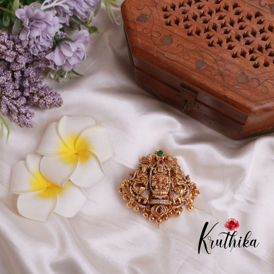 Premium Temple Jada Billa with Golden Drops J71