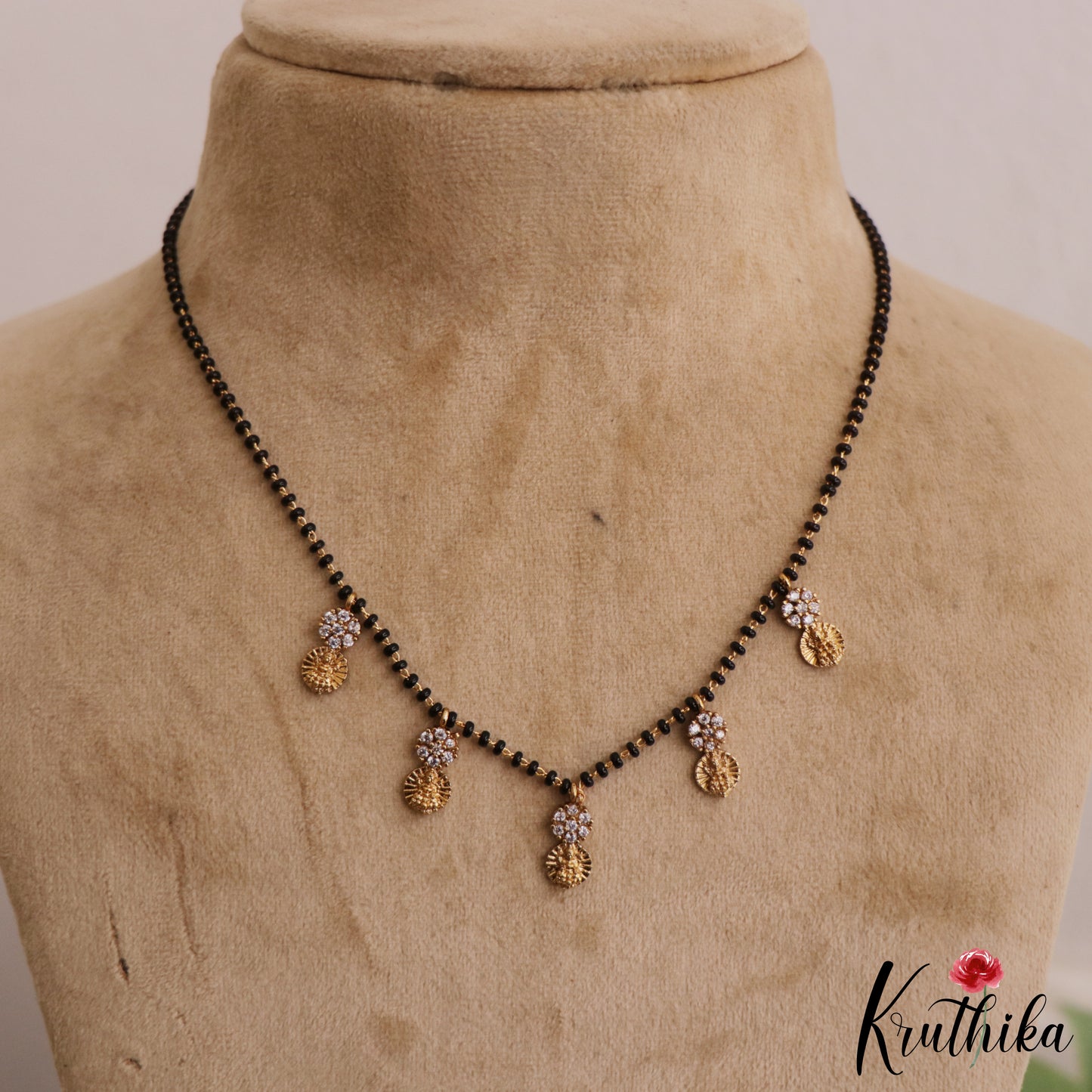 Elegant Floral Lakshmi Motifs Mangalsutra NC2637 (Available in 2 Colours)