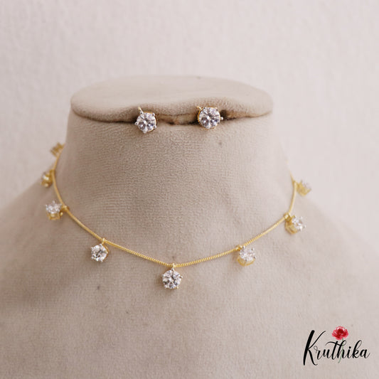 Simple Trendy CZ Necklace NC2625 (Available In 2 Colors)