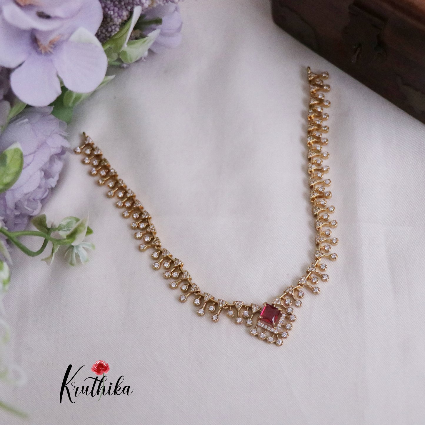 Trendy CZ Sparking Victorian Necklace Sets NC2171 (Available in 3 Colours)