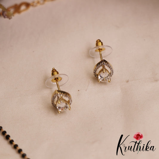 Elegant Teardrop AD Mangalsutra With Earrings Set NC2911