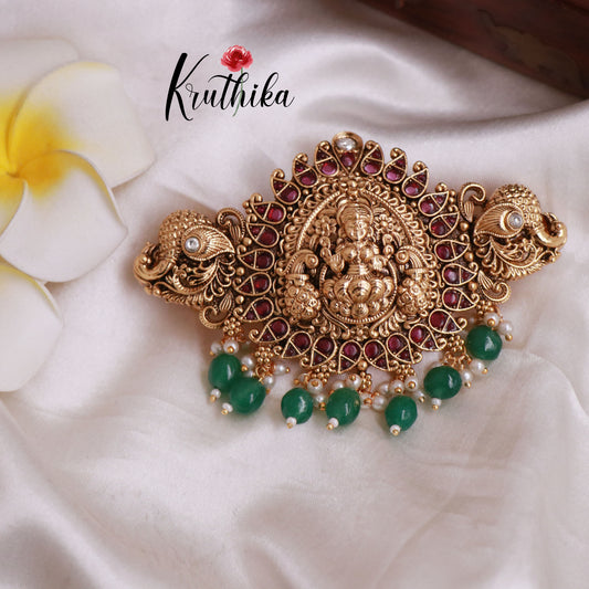 Premium CZ Antique Temple Hair Clip J107