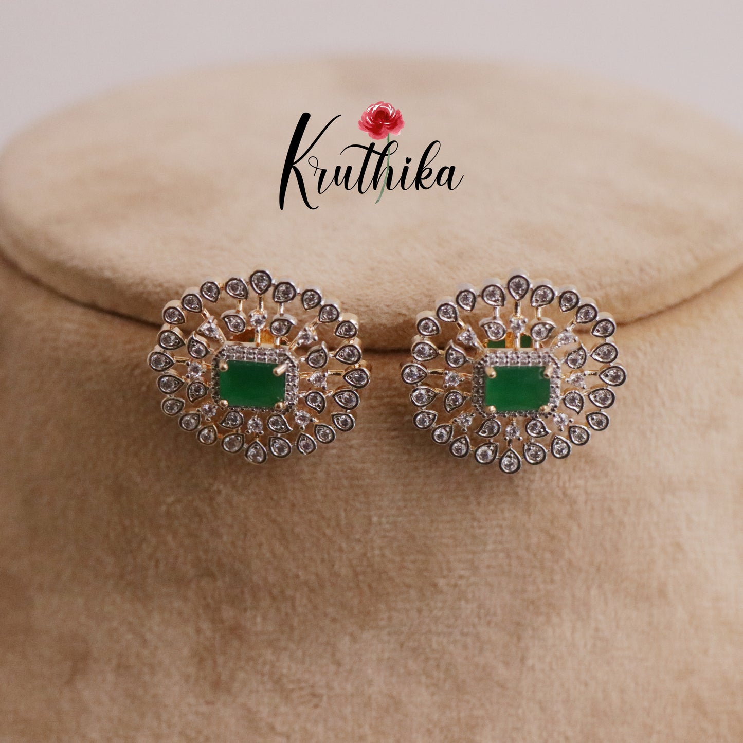 Simple CZ Sparkling Ear Studs E621 (Available in 2 Colours)