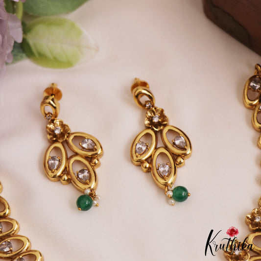 Stunning Diamond-Finish Gold-Tone AD Choker NC2759