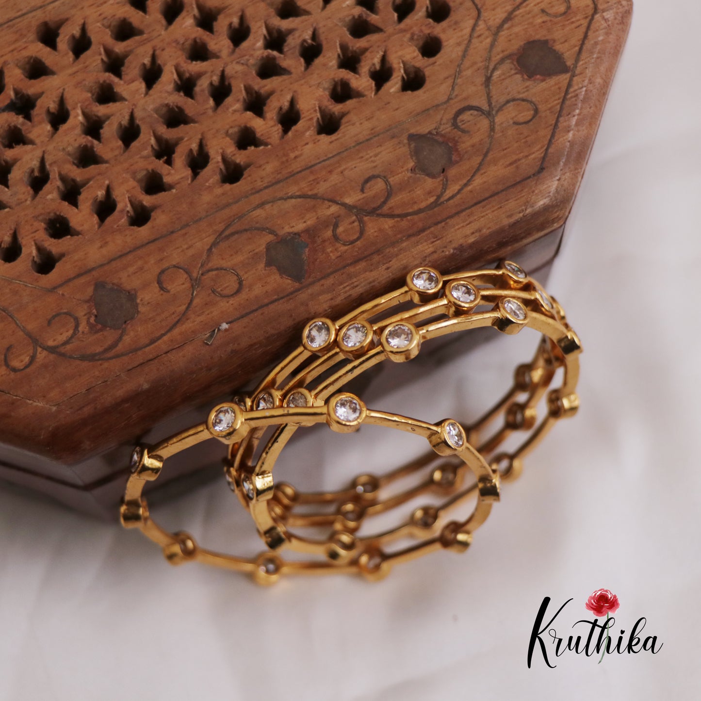 Elegant AD Geometric Bangles B415 (Set Of 4 Bangles)