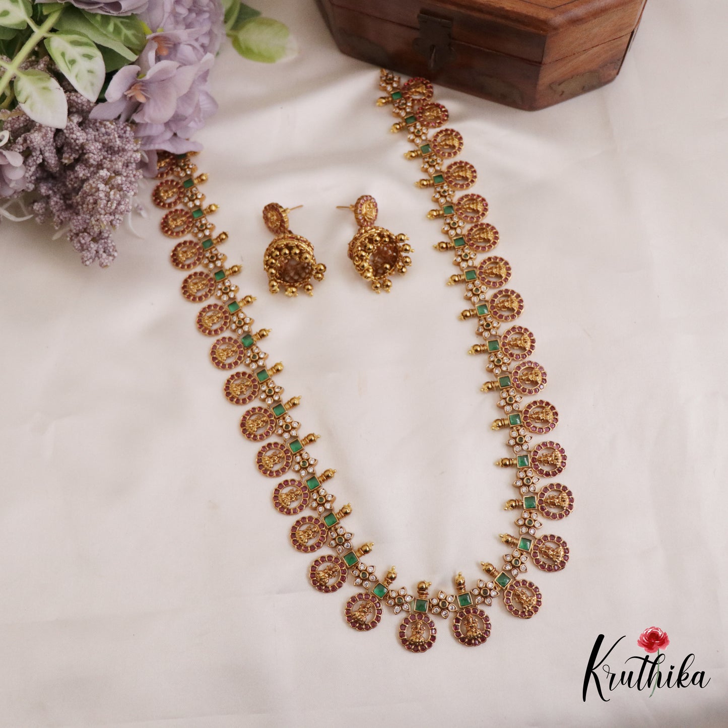 Stunning Kemp Coin Lakshmi Motifs Haaram LH2038