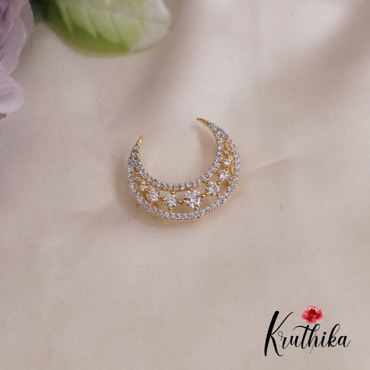 Classic AD Floral Chandra Surya Hair Ornaments J302