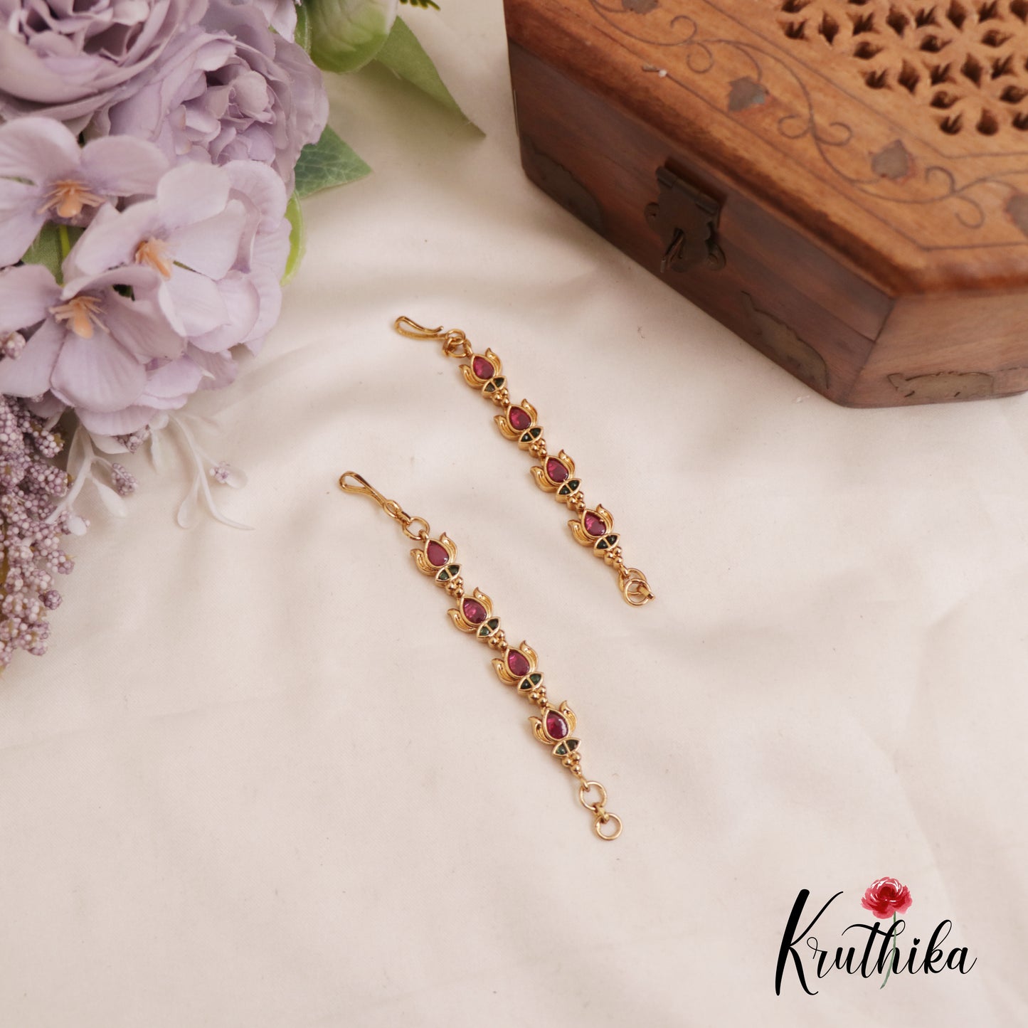 Elegant Kemp Lotus Earchains EC154 (Available In 2 Colors)