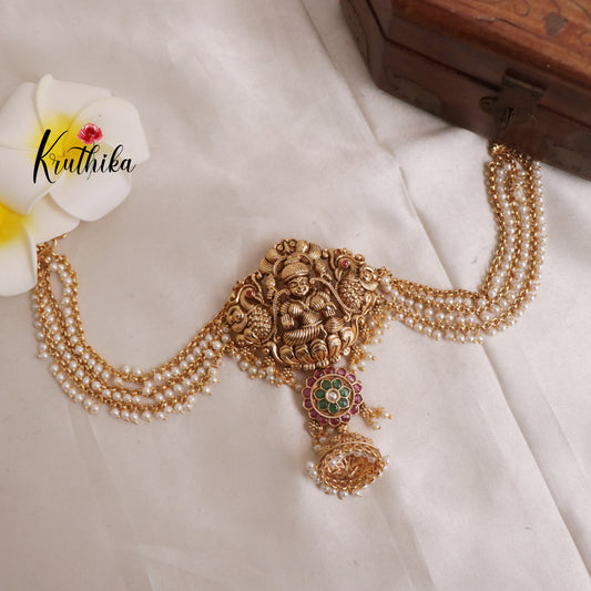 Gorgeous Temple Jada Billa with pearl chains J122