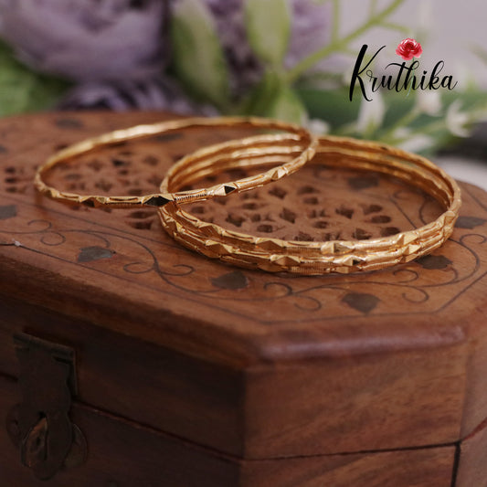 Simple Micro Plated Daily Wear Bangles B284 (Set of 4 Bangles)