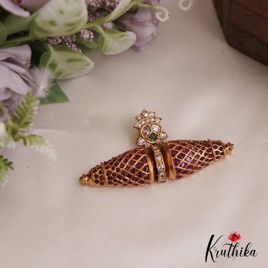Stunning Leaf Motifs Jadau Pendant Set PS275 (Available In 2 Colors)