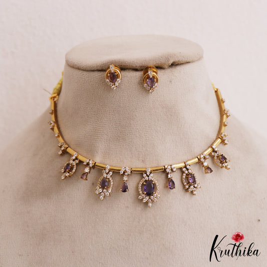 Trendy AD Leaf Motifs Choker NC2770 (Available In 3 Colors)