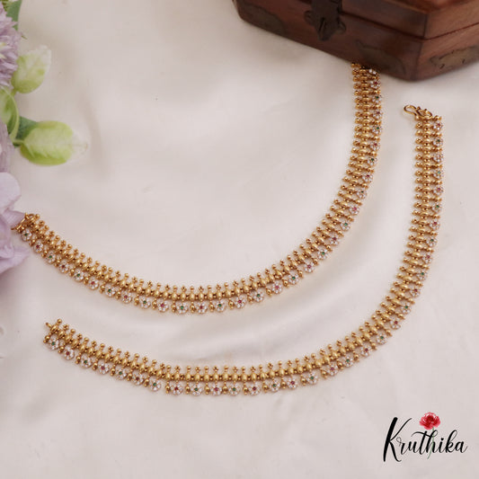 Beautiful Floral Motifs Anklets A55