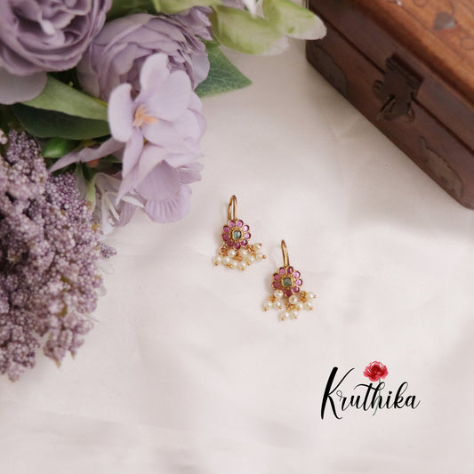 Beautiful Floral Earcuffs | upper earrings | Bugadi Earrings E662