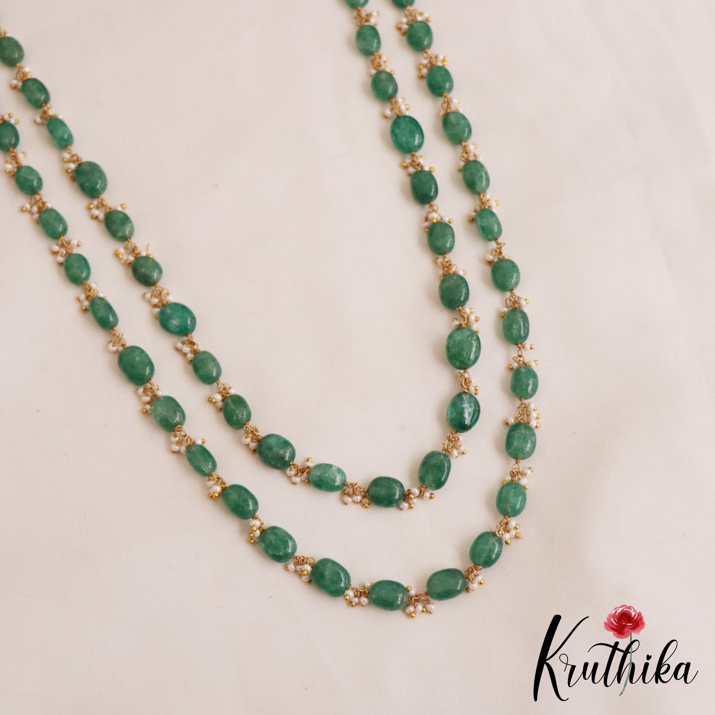 Trendy Green Bead Double Layered Mala LH2071