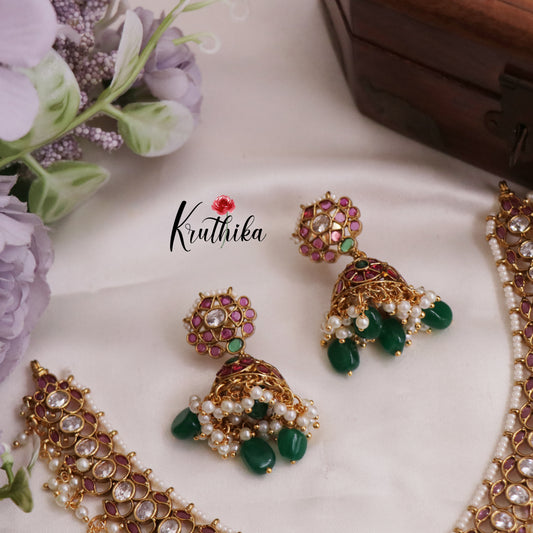 Stunning Floral Peacock Kemp Guttapoosalu Necklace NC2552