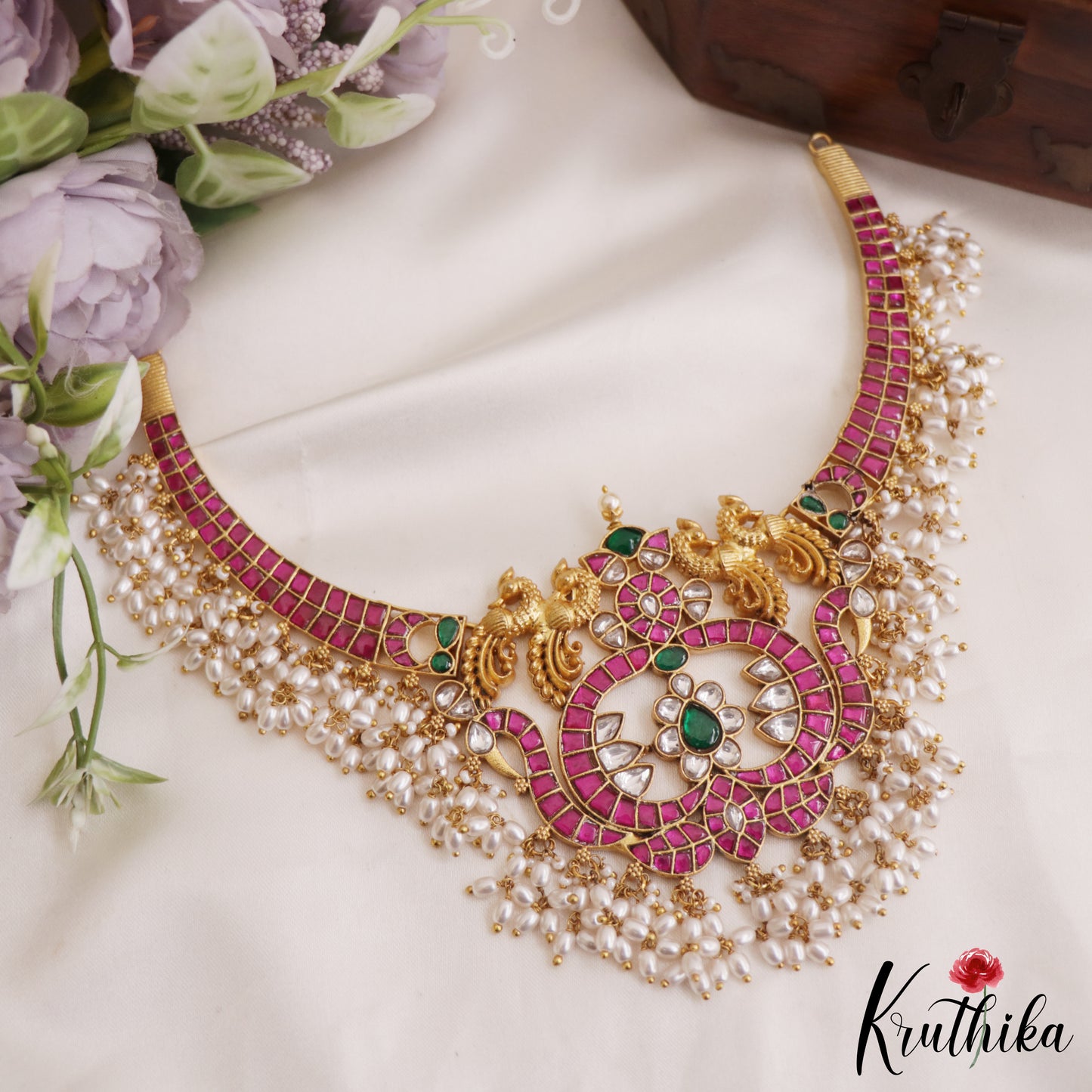 Gorgeous Peacock Jadau Guttapoosalu Choker NC2614