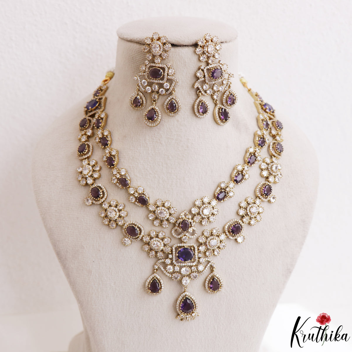 Premium AD/Victorian Necklace NC3311 (Available in 5 colours)