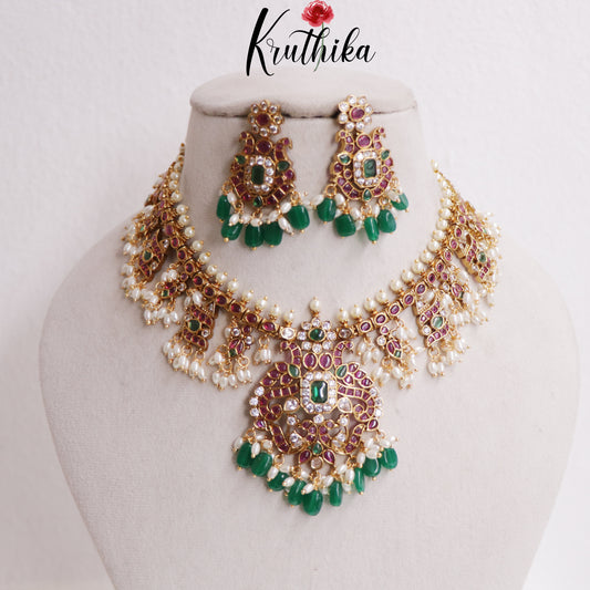 Premium Peacock Kemp Guttapoosalu Necklace NC2546