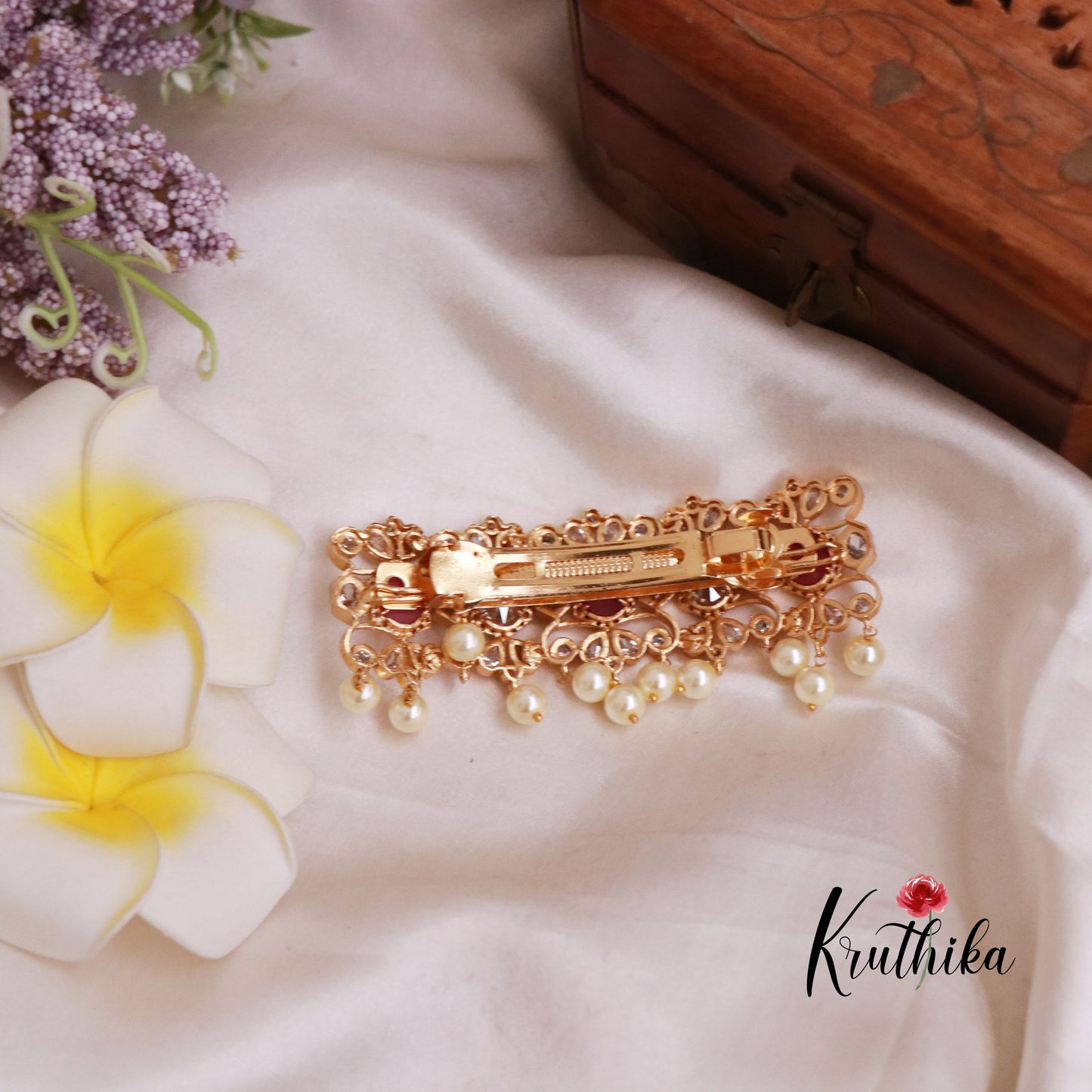Trendy CZ Antique Hair Clip J99