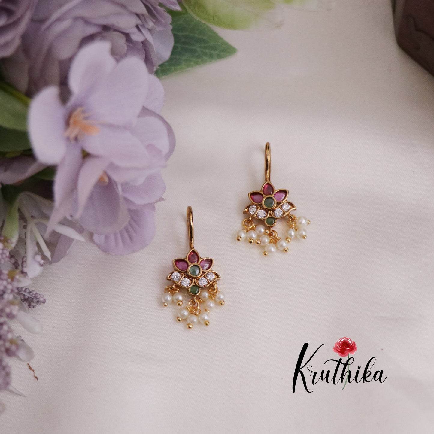 Trendy Floral Earcuffs | upper earrings | Bugadi Earrings E664