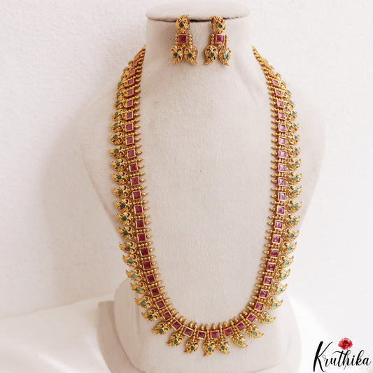 Classic Square Mango Motifs Jadau Haaram LH2204 (Available In 3 Colors)