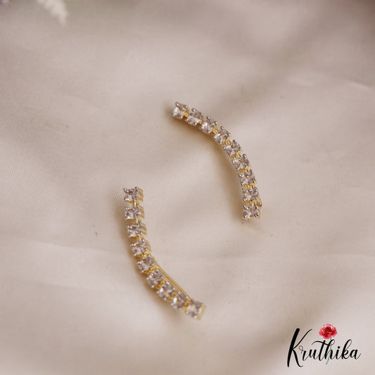 Simple AD Stones Ear Climbers E927