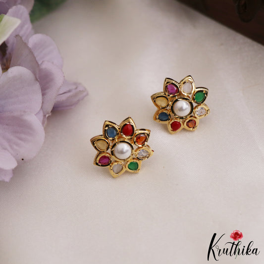 Trendy Navratna Earrings E1230