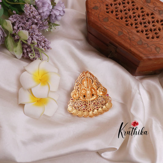 Premium Temple Kempu Kasu Jada Billa J76