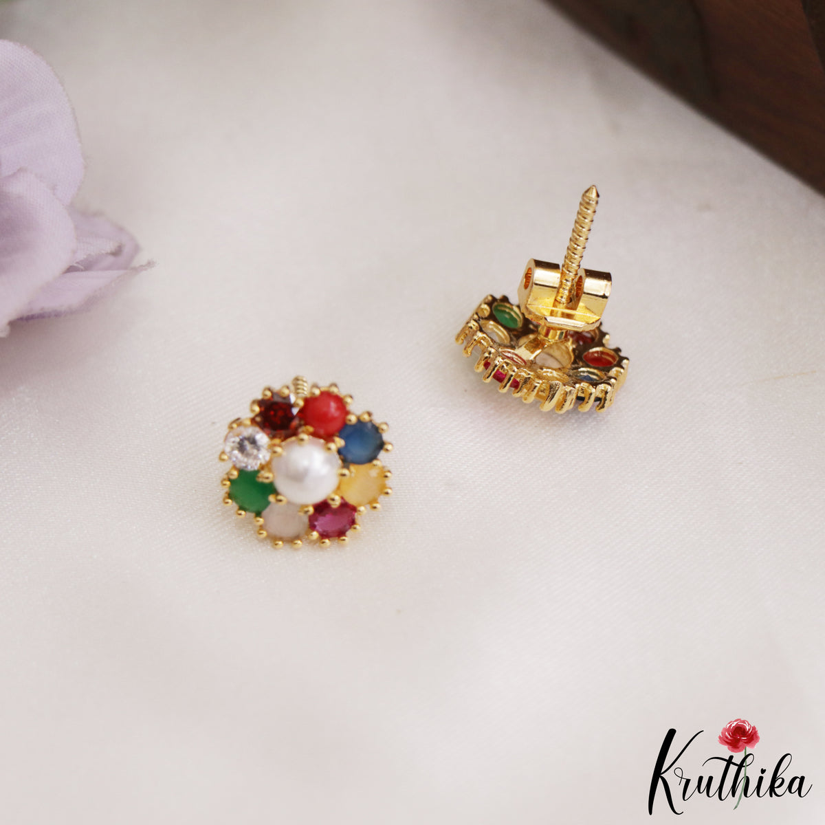 Trendy Navratna Earrings E1233
