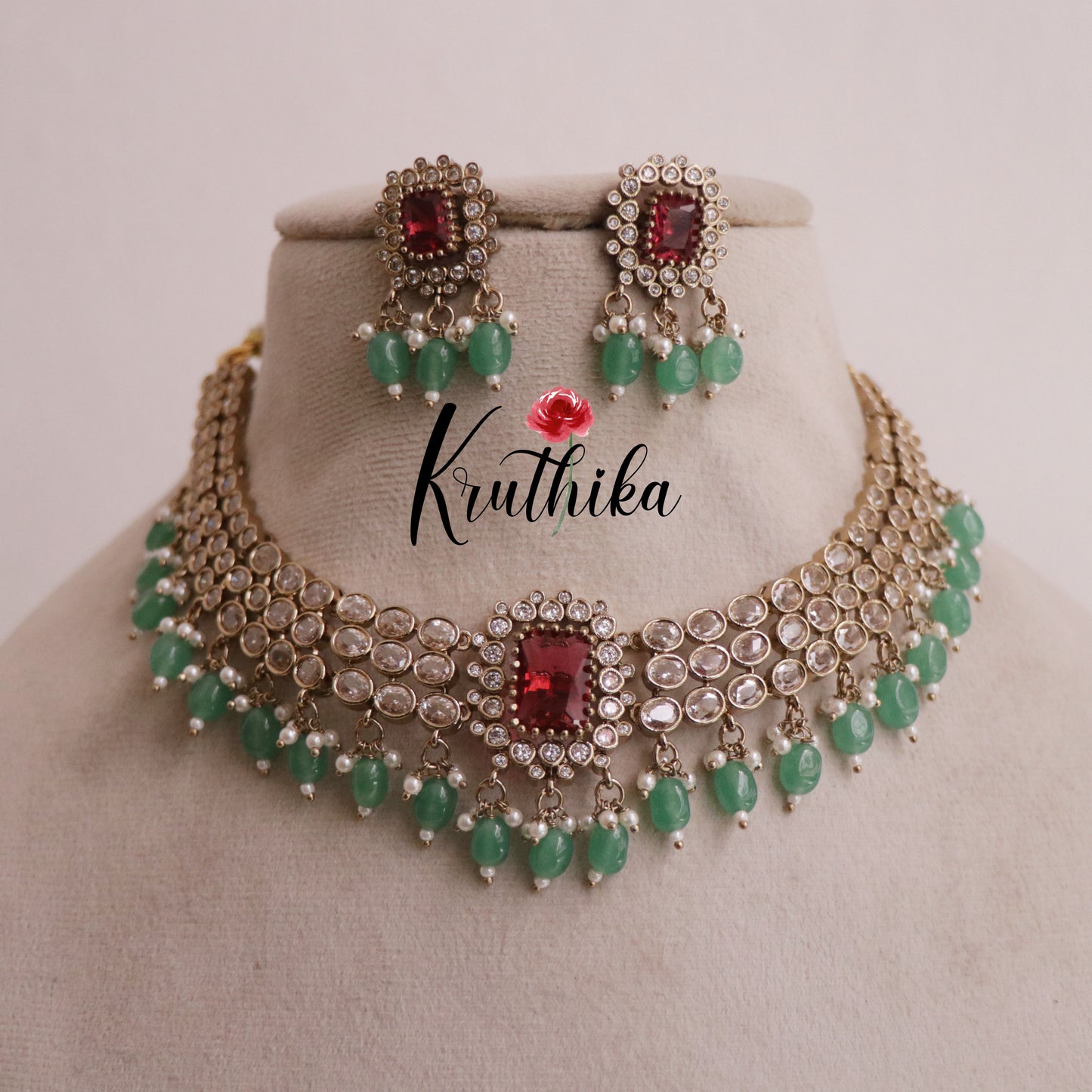 Beautiful AD/Victorian Changeable Stones Necklace NC1941