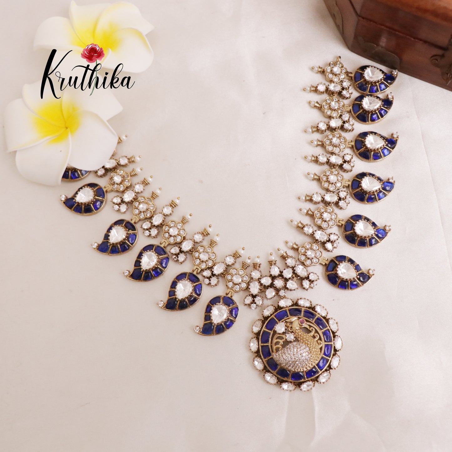 Elegant Premium Peacock Mango Jadau Necklace NC1757 (Available in 2 Colours)