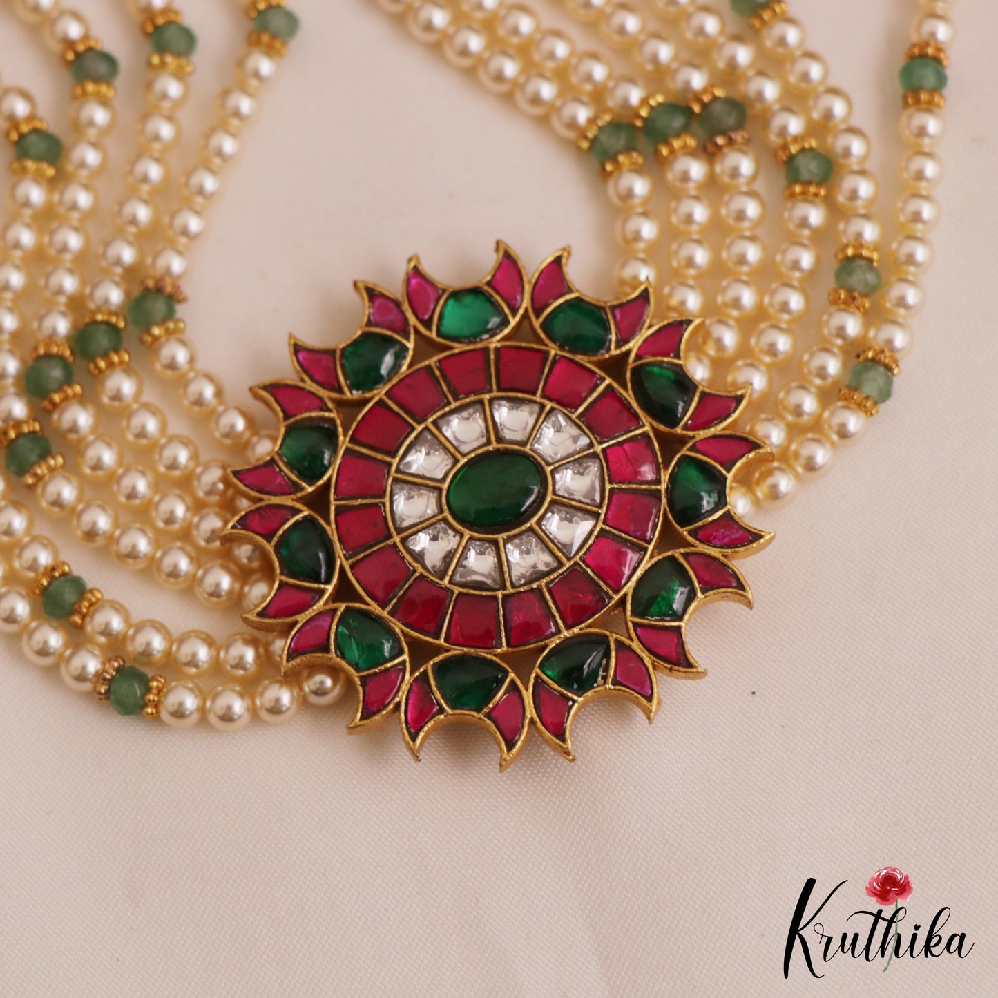 Beautiful Pearl Beaded Jadau Choker NC2769