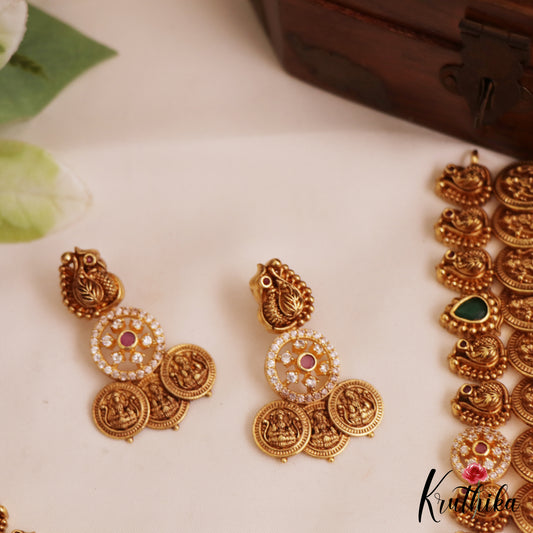 Stunning Antique Lakshmi Motifs Kasu Mala Necklace NC2766