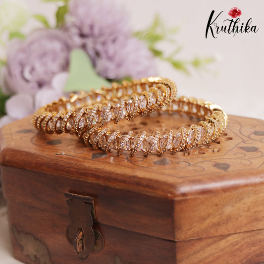 Beautiful Trendy victorian Stone Bangles B359 (Set Of 2 Bangles) (Available In 3 Colours)