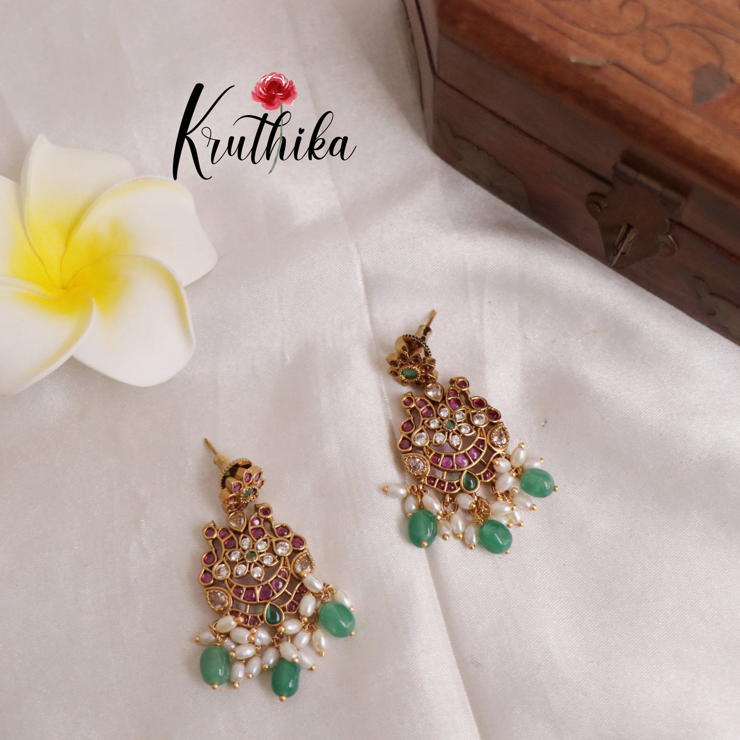 Beautiful Peacock Kempu guttapoosalu Necklace NC1910 (Available in 2 Colours)