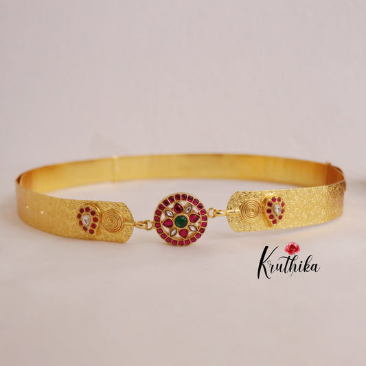 Simple Light Weight Flower Design Kemp Hip Belt V255