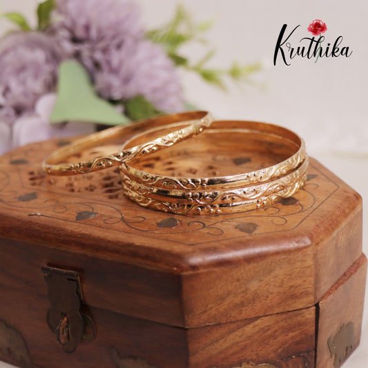 Simple Leaf Panchaloham Daily Wear Bangles B382 (Set of 4)