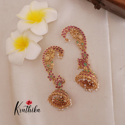 Grand kemp Peacock Earcuff Jhumkas E481