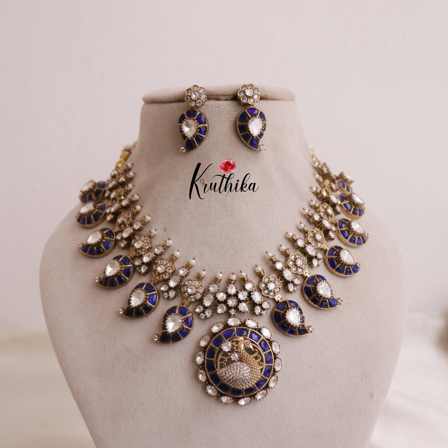 Elegant Premium Peacock Mango Jadau Necklace NC1757 (Available in 2 Colours)