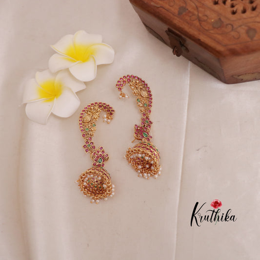Grand kemp Peacock Earcuff Jhumkas E481