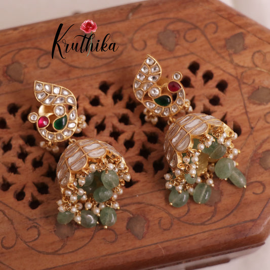 Premium Jadau Jhumkas E486 (Available in 2 Colours)