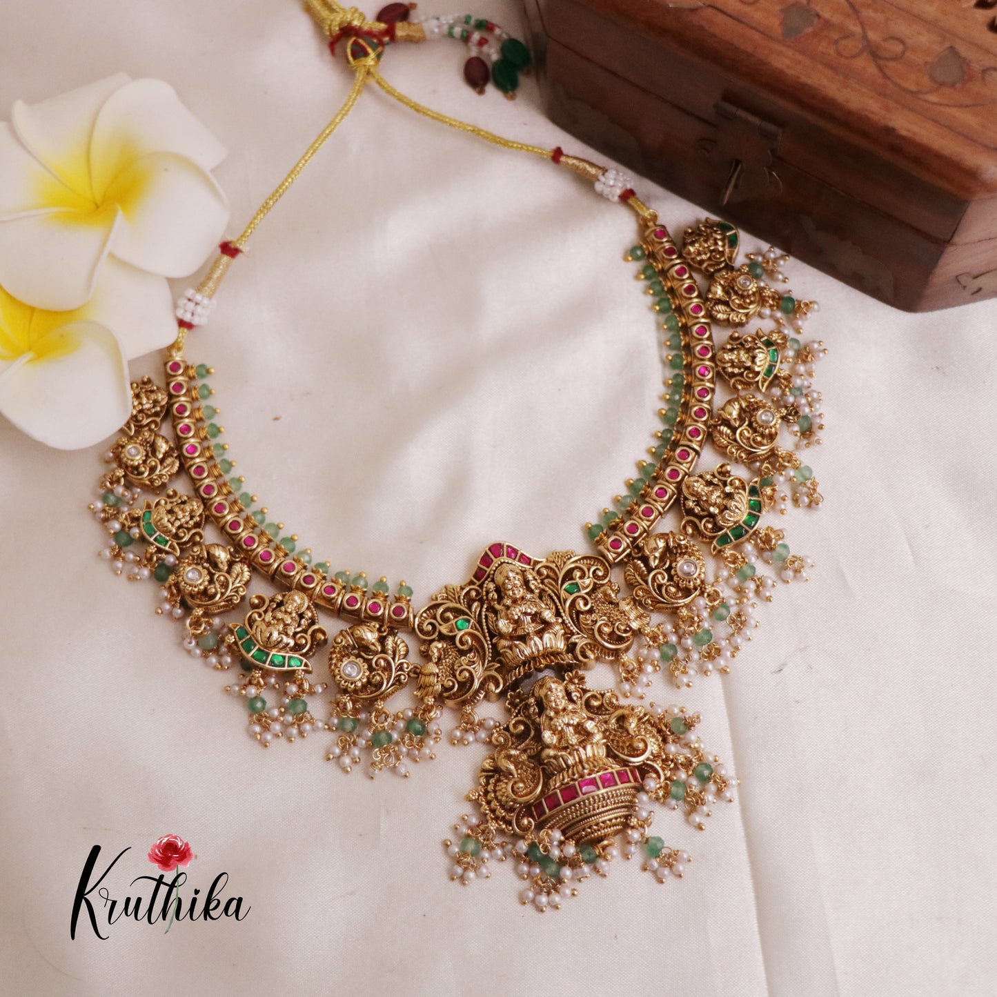 Grand Traditional Temple Jadau Necklace -NC1831