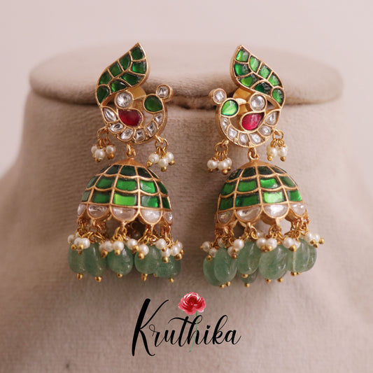 Premium Jadau Jhumkas E486 (Available in 2 Colours)